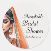 Bridge in Lehenga Choli Ethnisches indisches Braut Runder Aufkleber (Vorderseite)