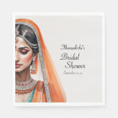 Bridge in Lehenga Choli Ethnisches indisches Braut Serviette (Vorderseite)