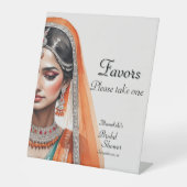 Bridge in Lehenga Choli Ethnisches indisches Braut Sockelschild (Vorderseite)