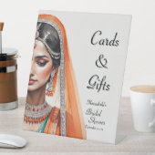 Bridge in Lehenga Choli Ethnisches indisches Braut Sockelschild (In Situ)