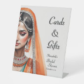 Bridge in Lehenga Choli Ethnisches indisches Braut Sockelschild (Vorderseite)