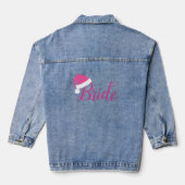 Bridge in rosa Weihnachtsmannmütze Denim Jacket Jeansjacke (Rückseite)