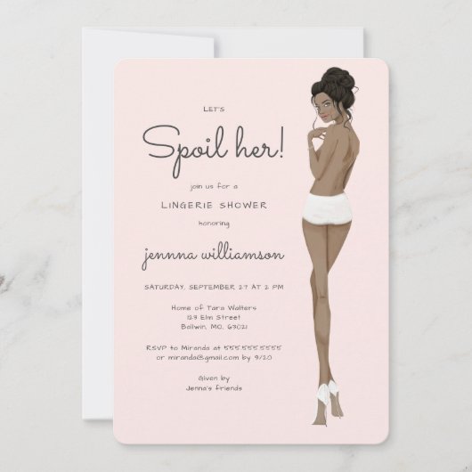 Bridge in Underwear Lace Lingerie Brautparty Einladung (Vorderseite)