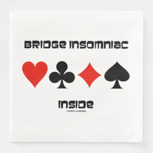 Bridge Insomniac Inside Four Card Anzugs Spaß Serviette