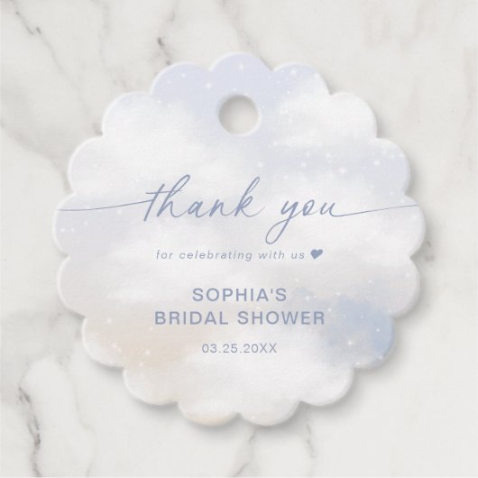 Bridge ist auf Cloud 9 Brautparty Vielen Dank Geschenkanhänger (Vorderseite)