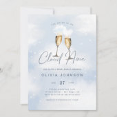 Bridge ist auf Cloud 9 Bridal Brunch Champagne Einladung (Vorderseite)