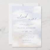 Bridge ist auf Cloud 9 Dreamy Clouds Brautparty Einladung (Vorderseite)