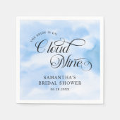 Bridge ist auf Cloud Nine Brautparty Willkommen Serviette (Vorderseite)