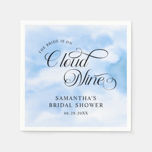 Bridge ist auf Cloud Nine Brautparty Willkommen Serviette (Vorderseite)