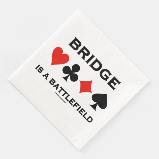 Bridge ist ein Schlachtfeld mit vier Karten Anzüge Serviette (Ecke)