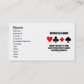 Bridge ist ein Spiel, an das man denken muss Visitenkarte (Vorderseite)