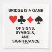 Bridge ist ein Spiel von Zeichen Symbole Bedeutung Serviette (Vorderseite)