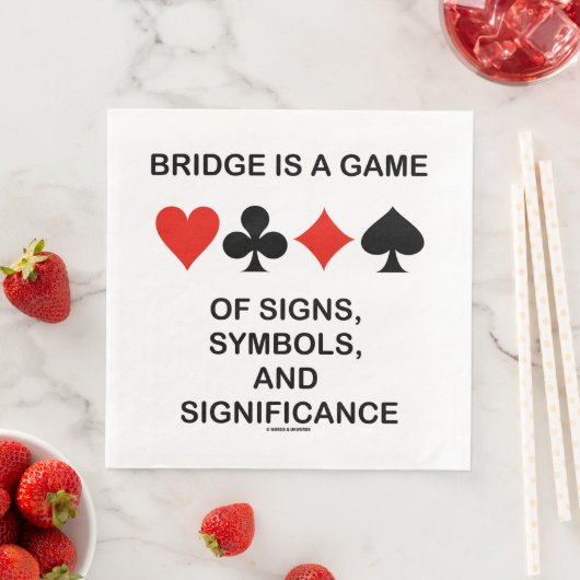 Bridge ist ein Spiel von Zeichen Symbole Bedeutung Serviette (Beispiel)