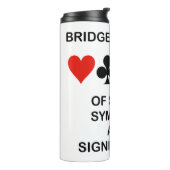 Bridge ist ein Spiel von Zeichen Symbole Bedeutung Thermosbecher (Nach links gedreht)