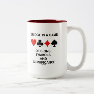 Bridge ist ein Spiel von Zeichen Symbole Bedeutung Zweifarbige Tasse