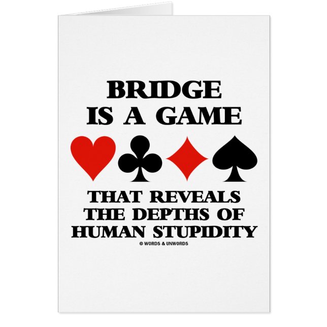 Bridge ist ein Spiel zeigt Tiefen der menschlichen (Vorne)