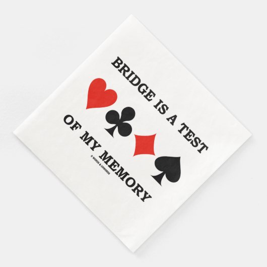 Bridge ist ein Test für die vier Speicherkarten-An Serviette (Ecke)