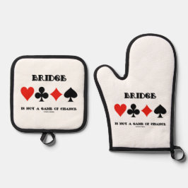 Bridge ist kein Glücksspiel mit vier Anzügen Ofenhandschuh & Topflappen-Set