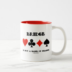 Bridge ist kein Glücksspiel (vier Card-Anzug) Zweifarbige Tasse