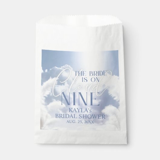Bridge ist On Cloud Nine 9 Pampas Brautparty Geschenktütchen (Vorderseite)