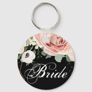 Bridge Key Chain Geometric Garden Rose Black Schlüsselanhänger