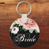Bridge Key Chain Geometric Garden Rose Black Schlüsselanhänger (Vorderseite)