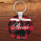 Bridge Key Chain Red Buffalo Kariert Bear Black Schlüsselanhänger (Vorderseite)