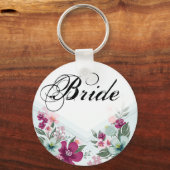 Bridge Key Chain Tropical Blume auf Blue Ombre Schlüsselanhänger (Vorderseite)