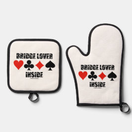 Bridge Lover Inside Four Card Anzug Ofenhandschuh & Topflappen-Set