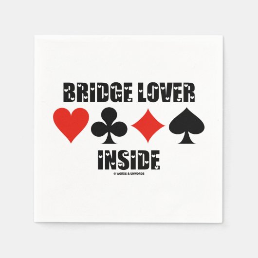Bridge Lover Inside Four Card Anzugs Spaß Serviette (Vorderseite)