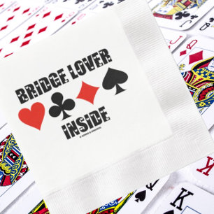 Bridge Lover Inside Four Card Anzugs Spaß Serviette