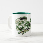 Bridge/Military Green Camouflage Zweifarbige Tasse (Vorderseite Links)