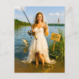 Bridge mit Angelrute und Haken am Lakeside Feiertagspostkarte