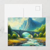 Bridge Mountains River Postkarte (Vorne/Hinten)