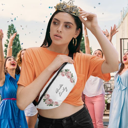 Bridge Name Pink Floral Elegante Gold Glitzer Geo Bauchtasche