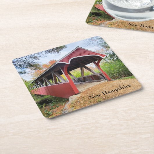 Bridge NH Herbst Belmont Rechteckiger Pappuntersetzer (angewinkelt)