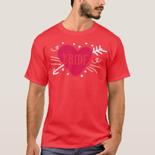 Bridge Niedlich Arrow Heart Wedding Party und Bach T-Shirt