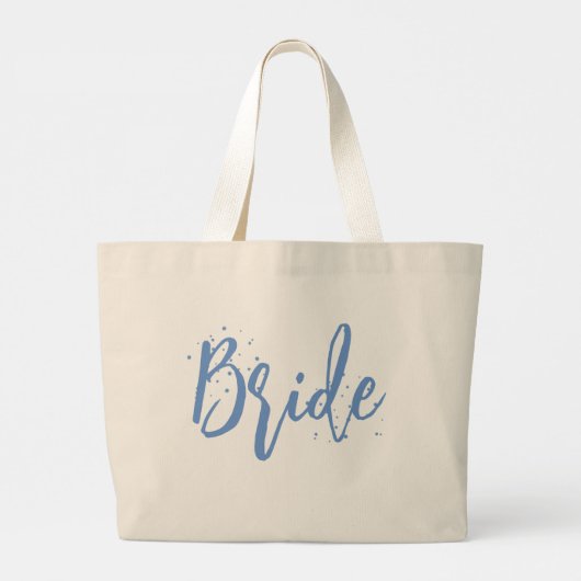 Bridge Niedlich Fun Calligraphy Script Simple Blue Jumbo Stoffbeutel (Rückseite)