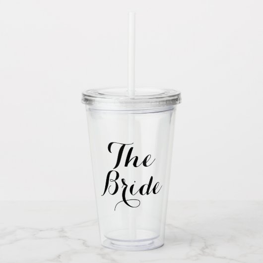 Bridge oder Bridesmaid Custom Kalligrafy Acryltrinkbecher (Vorderseite)
