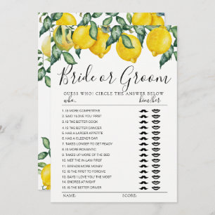 Bridge oder Groom Spiel Vollblut Lemons bearbeitba Einladung