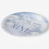 Bridge on Cloud Nine 9 White Pampas Brautparty Pappteller (Schrägansicht)