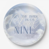 Bridge on Cloud Nine 9 White Pampas Brautparty Pappteller (Vorderseite)