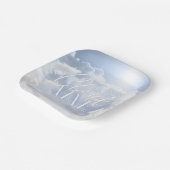 Bridge on Cloud Nine 9 White Pampas Brautparty Pappteller (Gewinkelt)