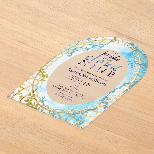 Bridge on Cloud Nine Rokoko Revival Brautparty Acryleinladungen (Ablage )