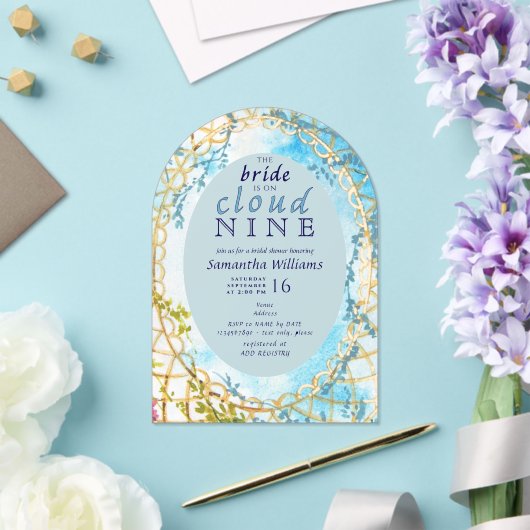 Bridge on Cloud Nine Rokoko Revival Brautparty Acryleinladungen (Insitu (Hochzeit))