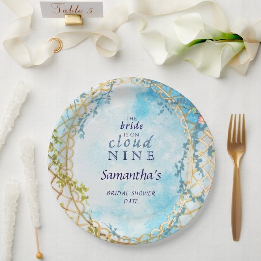 Bridge on Cloud Nine Rokoko Revival Brautparty Pappteller (Hochzeit)
