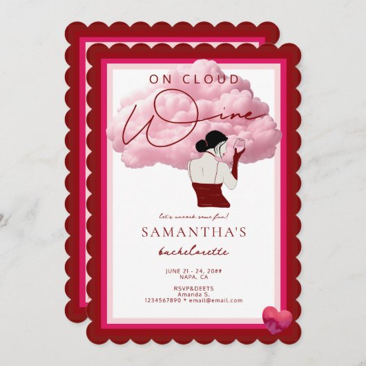 Bridge on Cloud Winery Napa Junggeselinnen-Abschie Einladung (Vorne/Hinten)