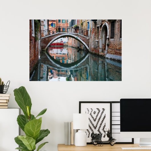 Bridge over Venice canal Poster (Heimbüro)