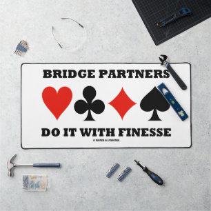 Bridge-Partner tun dies mit Finesse Four-Card-Anzü Schreibtischunterlage