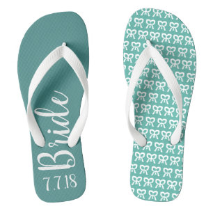 Bridge Personalisiert Wedding Türkis Flip Flops Badesandalen